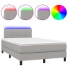 Sommier à lattes de lit matelas LED Gris clair 120x200 cm Tissu 