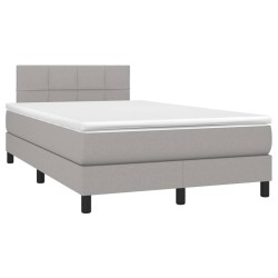 Sommier à lattes de lit matelas LED Gris clair 120x200 cm Tissu 
