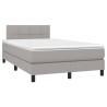Sommier à lattes de lit matelas LED Gris clair 120x200 cm Tissu 