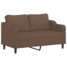 Ensemble de canapés 2 pcs avec coussins Marron Tissu 