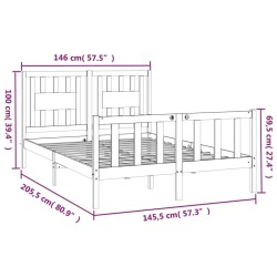 Cadre de lit sans matelas bois massif de pin 140x200 cm 