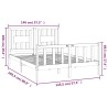 Cadre de lit sans matelas bois massif de pin 140x200 cm 