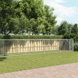 Cage pour chien avec porte gris 12x2x1,5 m acier galvanisé 