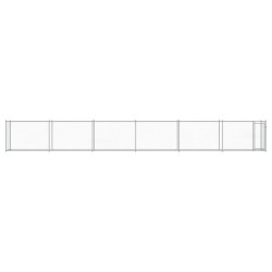 Cage pour chien avec porte gris 12x2x1,5 m acier galvanisé 