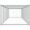 Cage pour chien avec porte gris 12x2x1,5 m acier galvanisé 