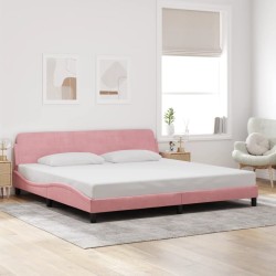Cadre de lit sans matelas rose 200x200 cm velours 