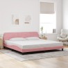 Cadre de lit sans matelas rose 200x200 cm velours 