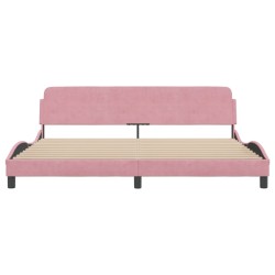 Cadre de lit sans matelas rose 200x200 cm velours 