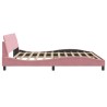 Cadre de lit sans matelas rose 200x200 cm velours 
