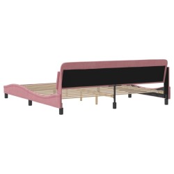 Cadre de lit sans matelas rose 200x200 cm velours 