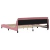 Cadre de lit sans matelas rose 200x200 cm velours 