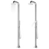 Douche de jardin avec base marron 230 cm Acier inoxydable 