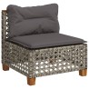 Salon de jardin 5 pcs avec coussins gris résine tressée 