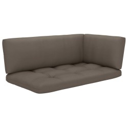 Salon de jardin palette 4pcs avec coussins Pin imprégné de noir 