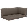 Salon de jardin palette 4pcs avec coussins Pin imprégné de noir 