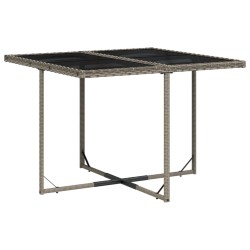 Ensemble à manger de jardin 9 pcs coussins gris résine tressée 