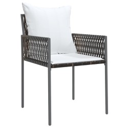 Chaises de jardin et coussins lot de 6 marron 54x61x83 cm rotin 