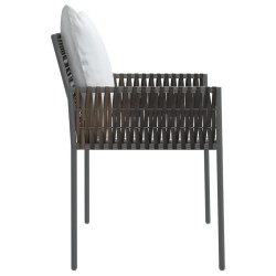 Chaises de jardin et coussins lot de 6 marron 54x61x83 cm rotin 