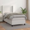 Sommier à lattes de lit avec matelas Blanc 90x190 cm Similicuir 