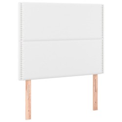 Sommier à lattes de lit avec matelas Blanc 90x190 cm Similicuir 
