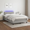 Sommier à lattes de lit matelas LED Gris clair 120x200 cm Tissu 