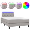 Sommier à lattes de lit matelas LED Gris clair 120x200 cm Tissu 
