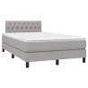 Sommier à lattes de lit matelas LED Gris clair 120x200 cm Tissu 