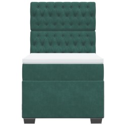 Sommier à lattes de lit avec matelas Vert foncé 100x200 cm 