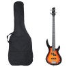 Guitare basse électrique de débutants sac brun et noir 4/4 46" 
