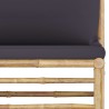 Salon de jardin 6 pcs avec coussins gris foncé bambou 