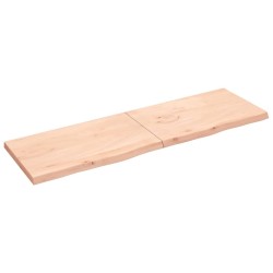 Comptoir de salle de bain 200x60x(2-6)cm bois massif non traité 