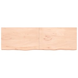 Comptoir de salle de bain 200x60x(2-6)cm bois massif non traité 