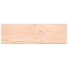 Comptoir de salle de bain 200x60x(2-6)cm bois massif non traité 