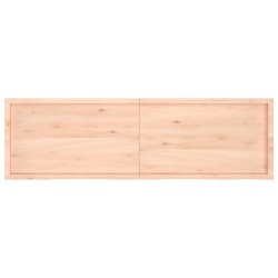 Comptoir de salle de bain 200x60x(2-6)cm bois massif non traité 