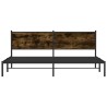 Cadre de lit en métal sans matelas chêne fumé 200x200 cm 