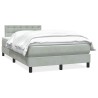 Sommier à lattes de lit et matelas gris clair 120x210cm velours 