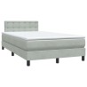Sommier à lattes de lit et matelas gris clair 120x210cm velours 