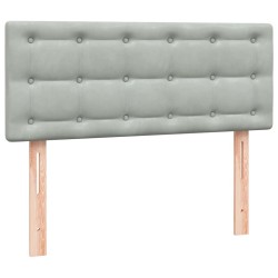 Sommier à lattes de lit et matelas gris clair 120x210cm velours 