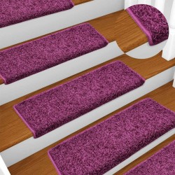 Tapis d'escalier 30 pcs 65x21x4 cm Violet 