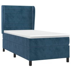 Sommier à lattes de lit avec matelas Bleu foncé 90x200 cm 