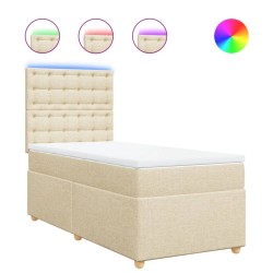 Sommier à lattes de lit avec matelas Crème 80x200 cm Tissu 
