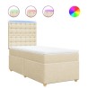 Sommier à lattes de lit avec matelas Crème 80x200 cm Tissu 