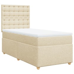 Sommier à lattes de lit avec matelas Crème 80x200 cm Tissu 