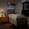 Sommier à lattes de lit avec matelas Crème 80x200 cm Tissu 