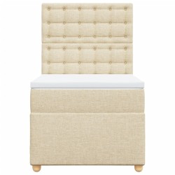 Sommier à lattes de lit avec matelas Crème 80x200 cm Tissu 