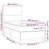 Sommier à lattes de lit avec matelas Taupe 90x200 cm Tissu 