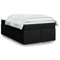 Sommier à lattes de lit avec matelas noir 120x190 cm tissu 
