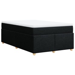 Sommier à lattes de lit avec matelas noir 120x190 cm tissu 