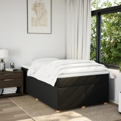Sommier à lattes de lit avec matelas noir 120x190 cm tissu 