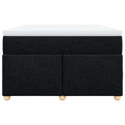 Sommier à lattes de lit avec matelas noir 120x190 cm tissu 
